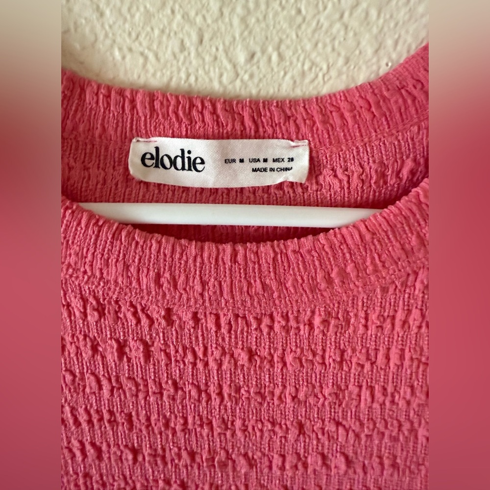 NWOT Elodie Barbie Pink Textured Bodycon dress - Picture 6 of 6